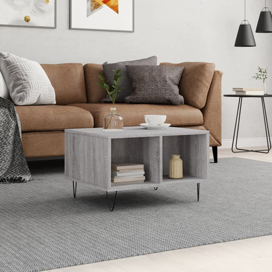 Tavolino da Salotto grigio sonoma 60x50x36,5 cm in Multistrato | homemem39