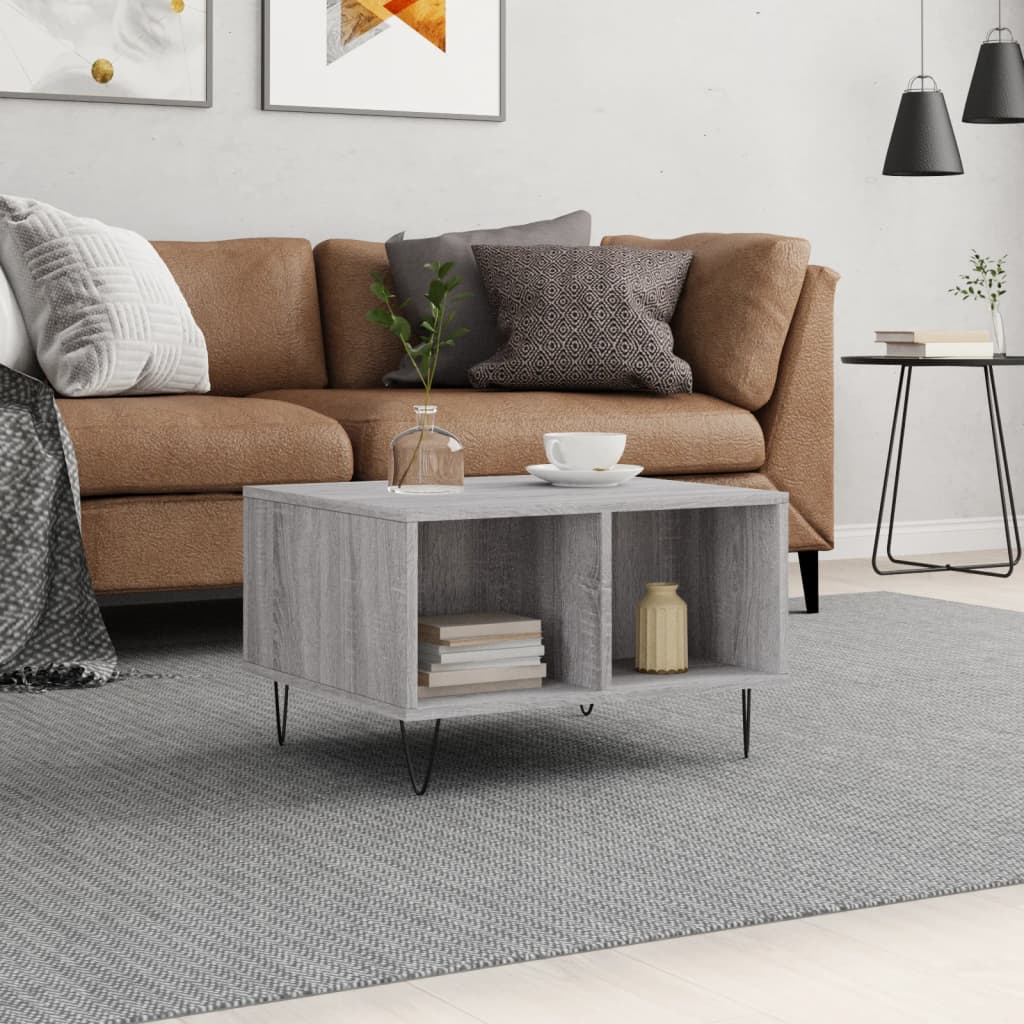 Tavolino da Salotto grigio sonoma 60x50x36,5 cm in Multistrato