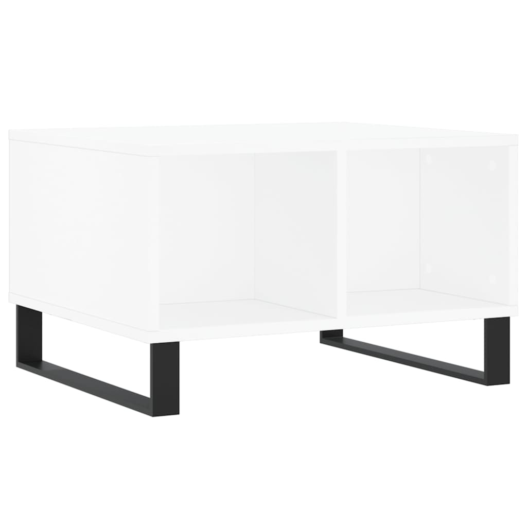 Tavolino da Salotto Bianco 60x50x36,5 cm in Legno Multistrato | homemem39