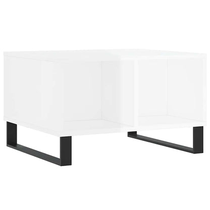 Tavolino Salotto Bianco Lucido 60x50x36,5 cm Legno Multistrato | homemem39