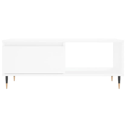 Tavolino da Salotto Bianco 90x50x36,5 cm in Legno Multistrato | homemem39