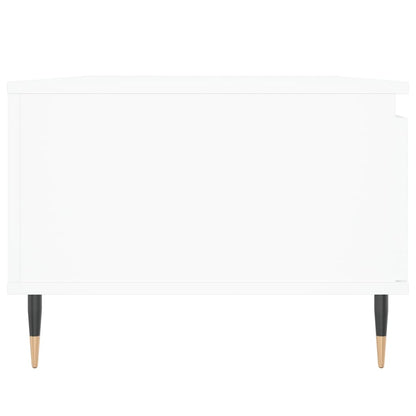 Tavolino da Salotto Bianco 90x50x36,5 cm in Legno Multistrato | homemem39