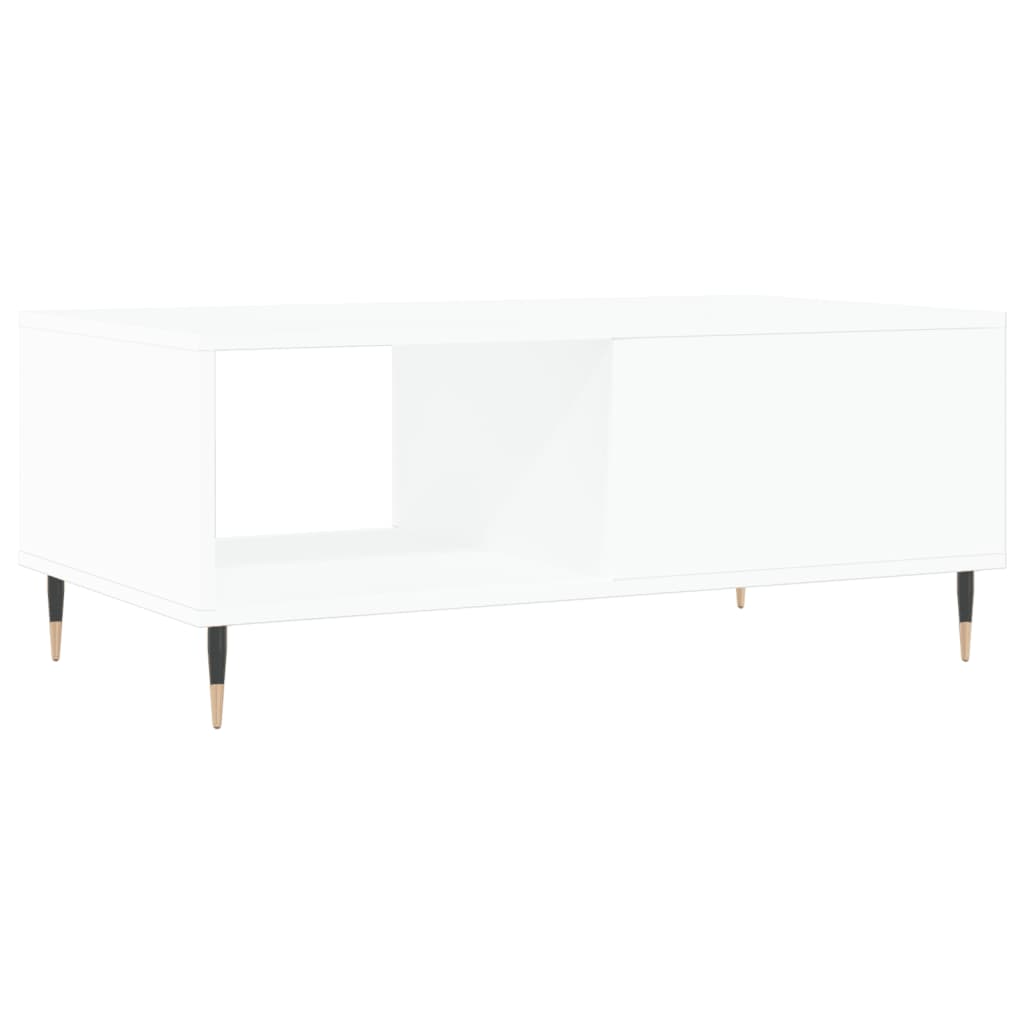 Tavolino da Salotto Bianco 90x50x36,5 cm in Legno Multistrato | homemem39