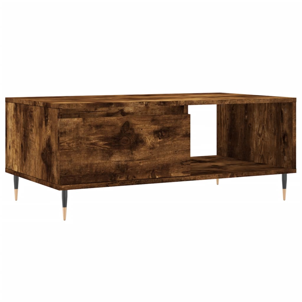 Tavolino da Salotto Rovere Fumo 90x50x36,5 cm Legno Multistrato | homemem39