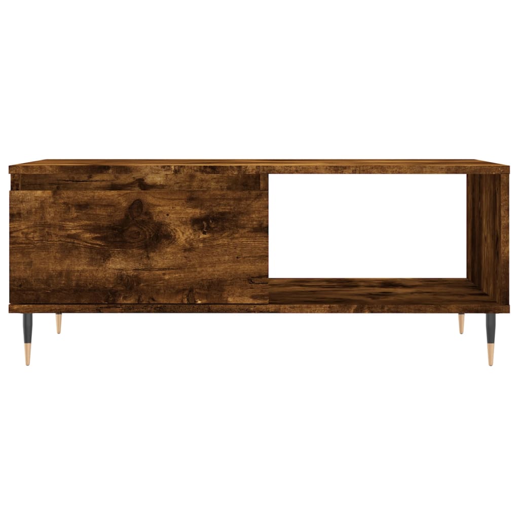 Tavolino da Salotto Rovere Fumo 90x50x36,5 cm Legno Multistrato | homemem39