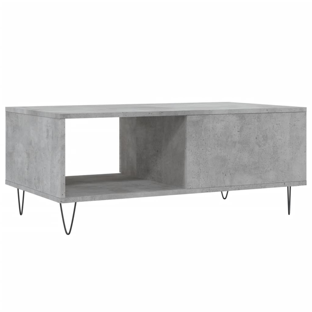 Tavolino Salotto Grigio Cemento 90x50x36,5 cm Legno Multistrato