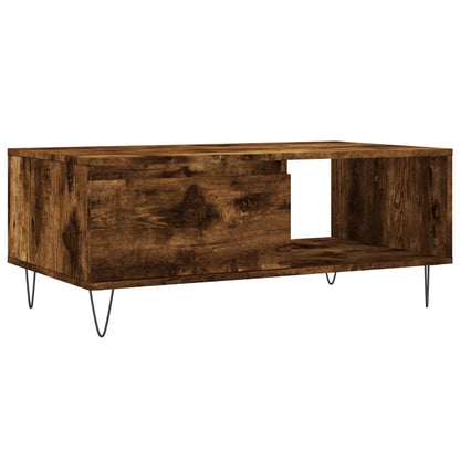 Tavolino da Salotto Rovere Fumo 90x50x36,5 cm Legno Multistrato | homemem39