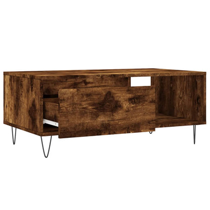 Tavolino da Salotto Rovere Fumo 90x50x36,5 cm Legno Multistrato | homemem39