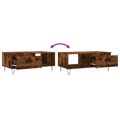 Tavolino da Salotto Rovere Fumo 90x50x36,5 cm Legno Multistrato