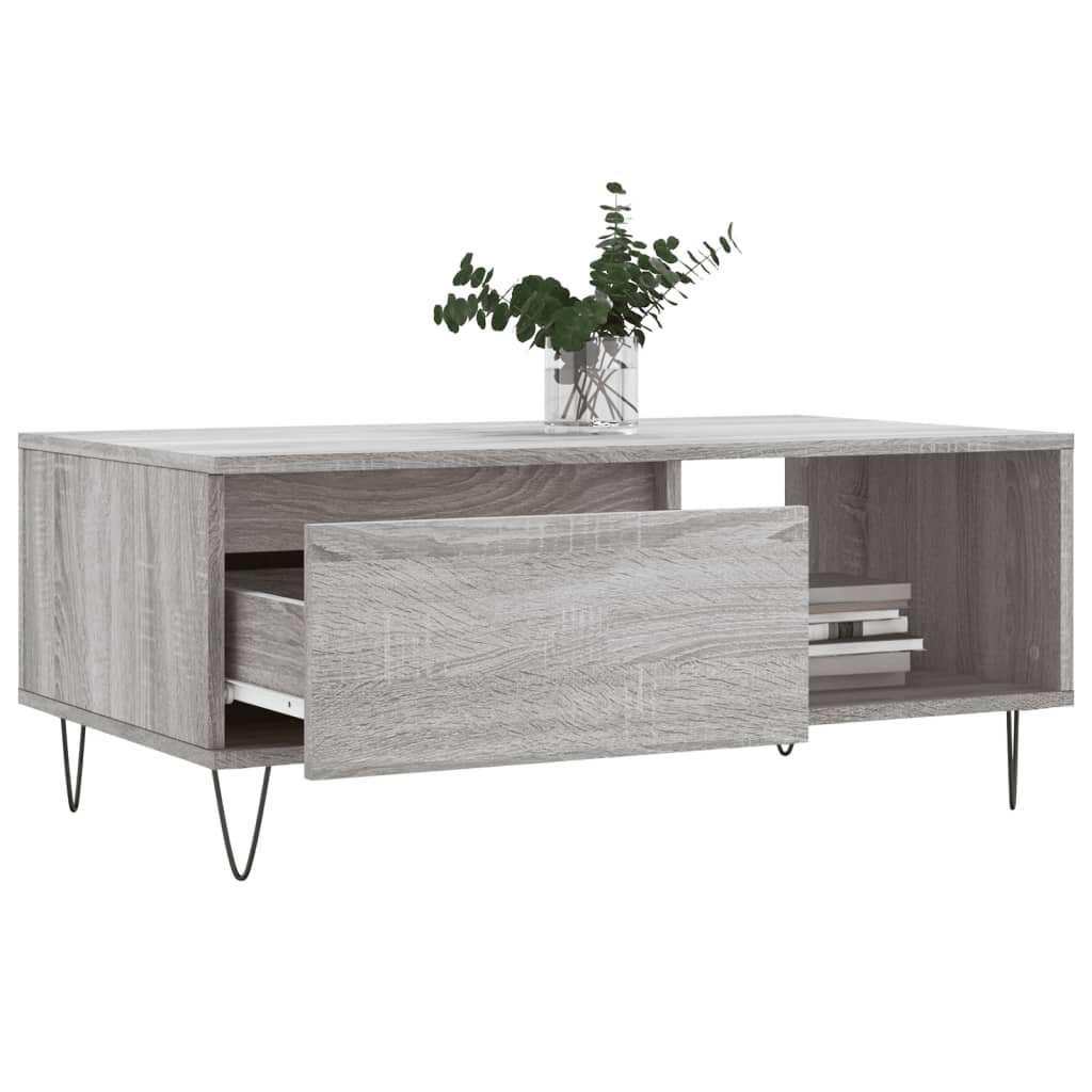 Tavolino Salotto Grigio Sonoma 90x50x36,5 cm Legno Multistrato | homemem39