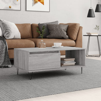 Tavolino Salotto Grigio Sonoma 90x50x36,5 cm Legno Multistrato | homemem39