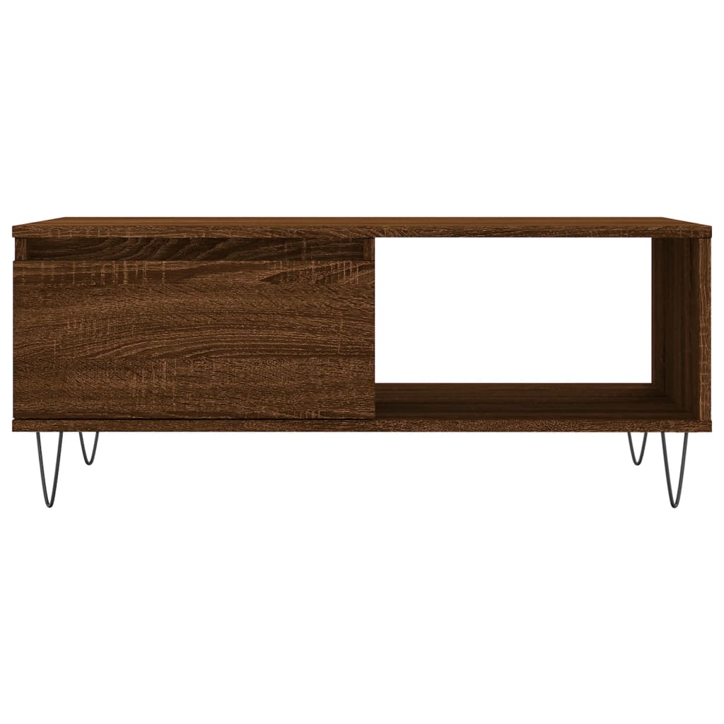 Tavolino da Salotto Rovere Marrone 90x50x36,5 cm in Multistrato | homemem39