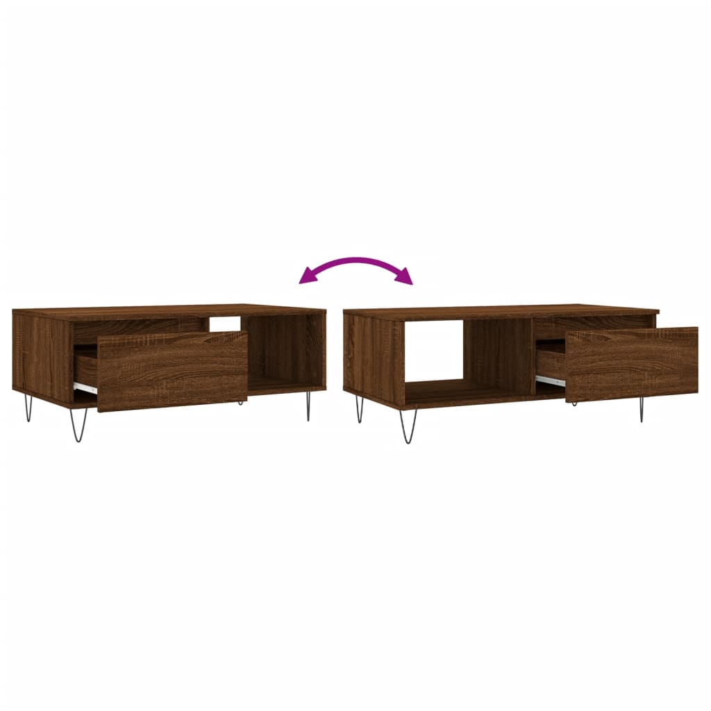 Tavolino da Salotto Rovere Marrone 90x50x36,5 cm in Multistrato | homemem39