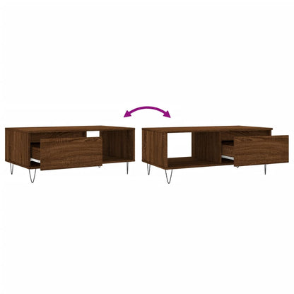 Tavolino da Salotto Rovere Marrone 90x50x36,5 cm in Multistrato | homemem39