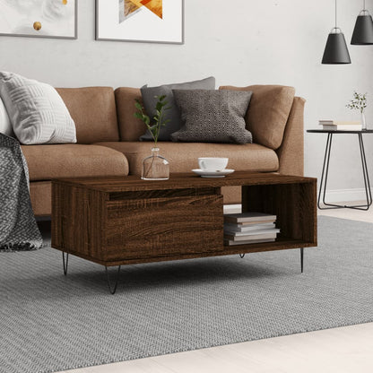 Tavolino da Salotto Rovere Marrone 90x50x36,5 cm in Multistrato | homemem39