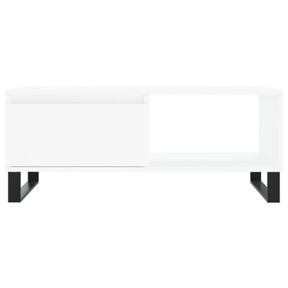 Tavolino da Salotto Bianco 90x50x36,5 cm in Legno Multistrato | homemem39