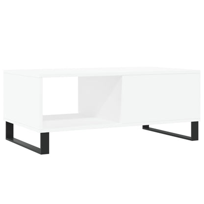 Tavolino da Salotto Bianco 90x50x36,5 cm in Legno Multistrato | homemem39