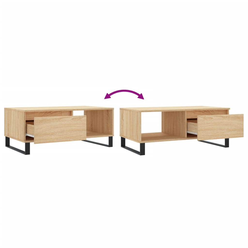 Tavolino Salotto Rovere Sonoma 90x50x36,5 cm Legno Multistrato