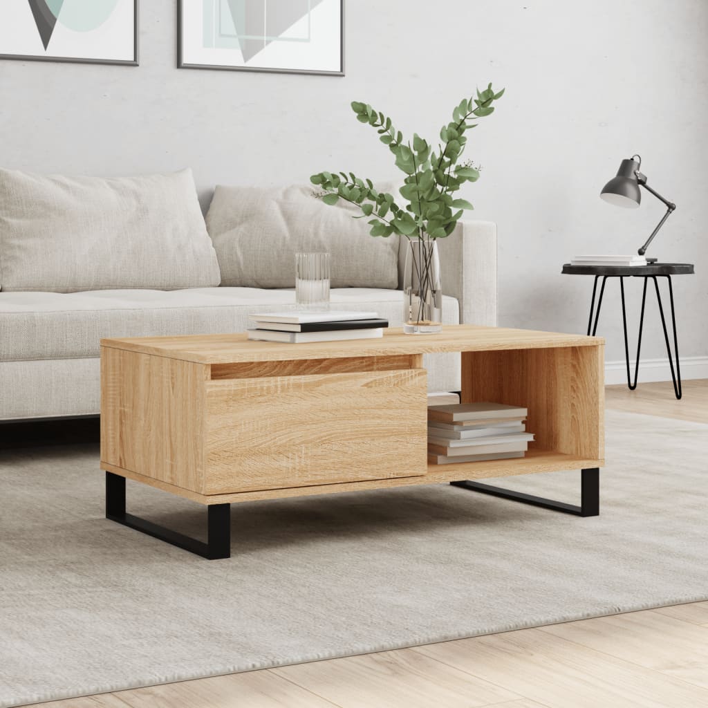 Tavolino Salotto Rovere Sonoma 90x50x36,5 cm Legno Multistrato | homemem39