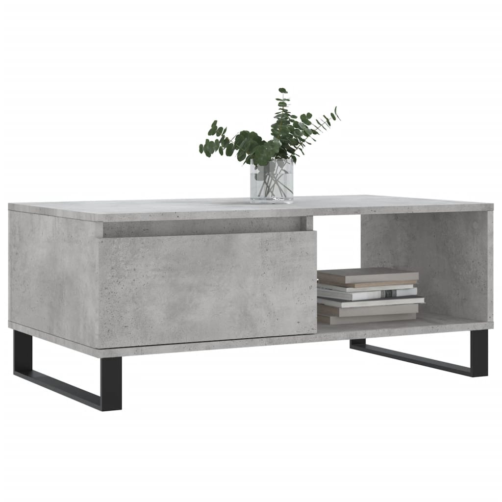 Tavolino Salotto Grigio Cemento 90x50x36,5 cm Legno Multistrato | homemem39