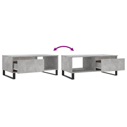 Tavolino Salotto Grigio Cemento 90x50x36,5 cm Legno Multistrato | homemem39