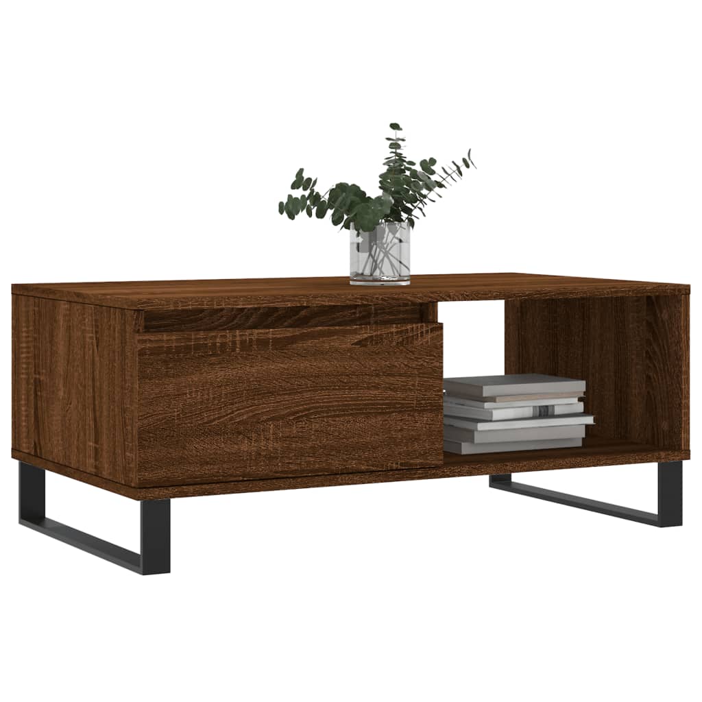Tavolino da Salotto Rovere Marrone 90x50x36,5 cm in Multistrato | homemem39