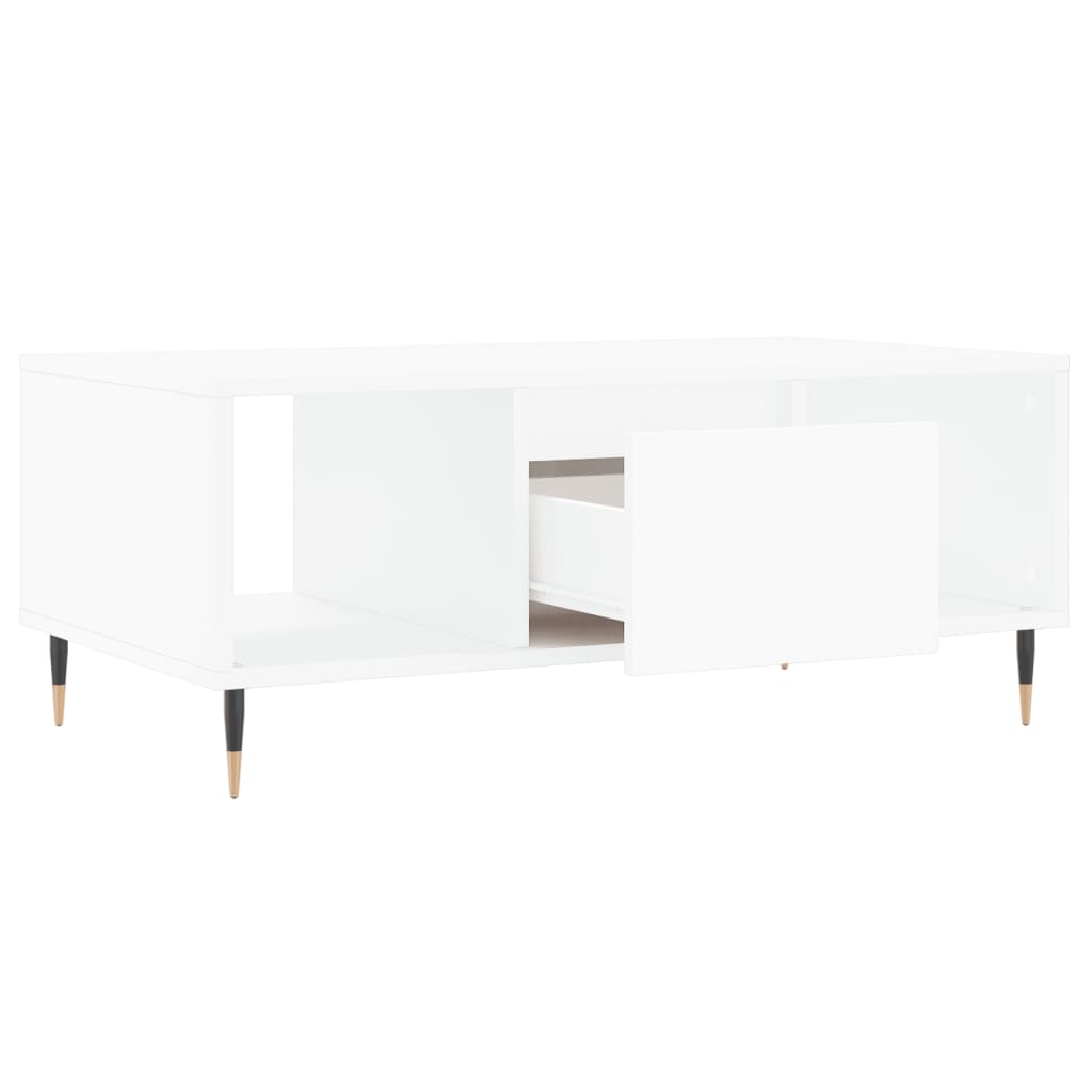 Tavolino da Salotto Bianco 90x50x36,5 cm in Legno Multistrato | homemem39