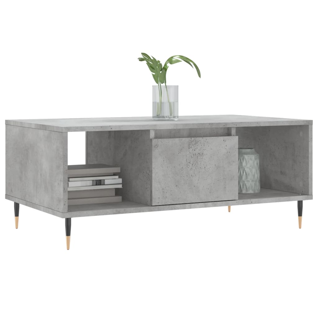 Tavolino Salotto Grigio Cemento 90x50x36,5 cm Legno Multistrato | homemem39