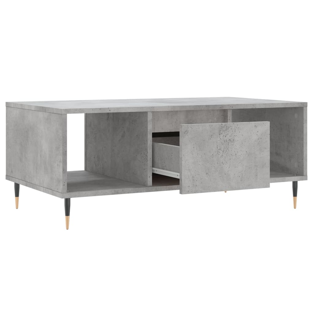Tavolino Salotto Grigio Cemento 90x50x36,5 cm Legno Multistrato | homemem39