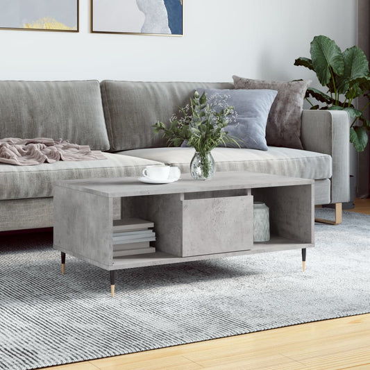 Tavolino Salotto Grigio Cemento 90x50x36,5 cm Legno Multistrato | homemem39