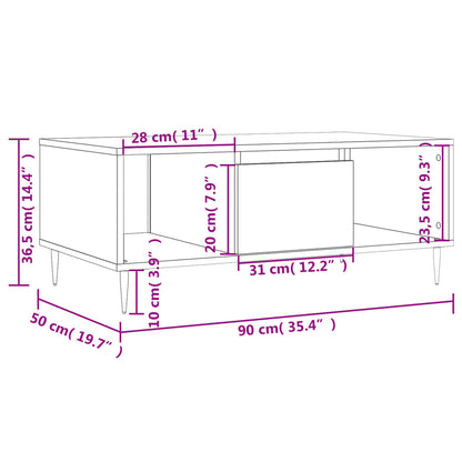 Tavolino Salotto Grigio Sonoma 90x50x36,5 cm Legno Multistrato | homemem39