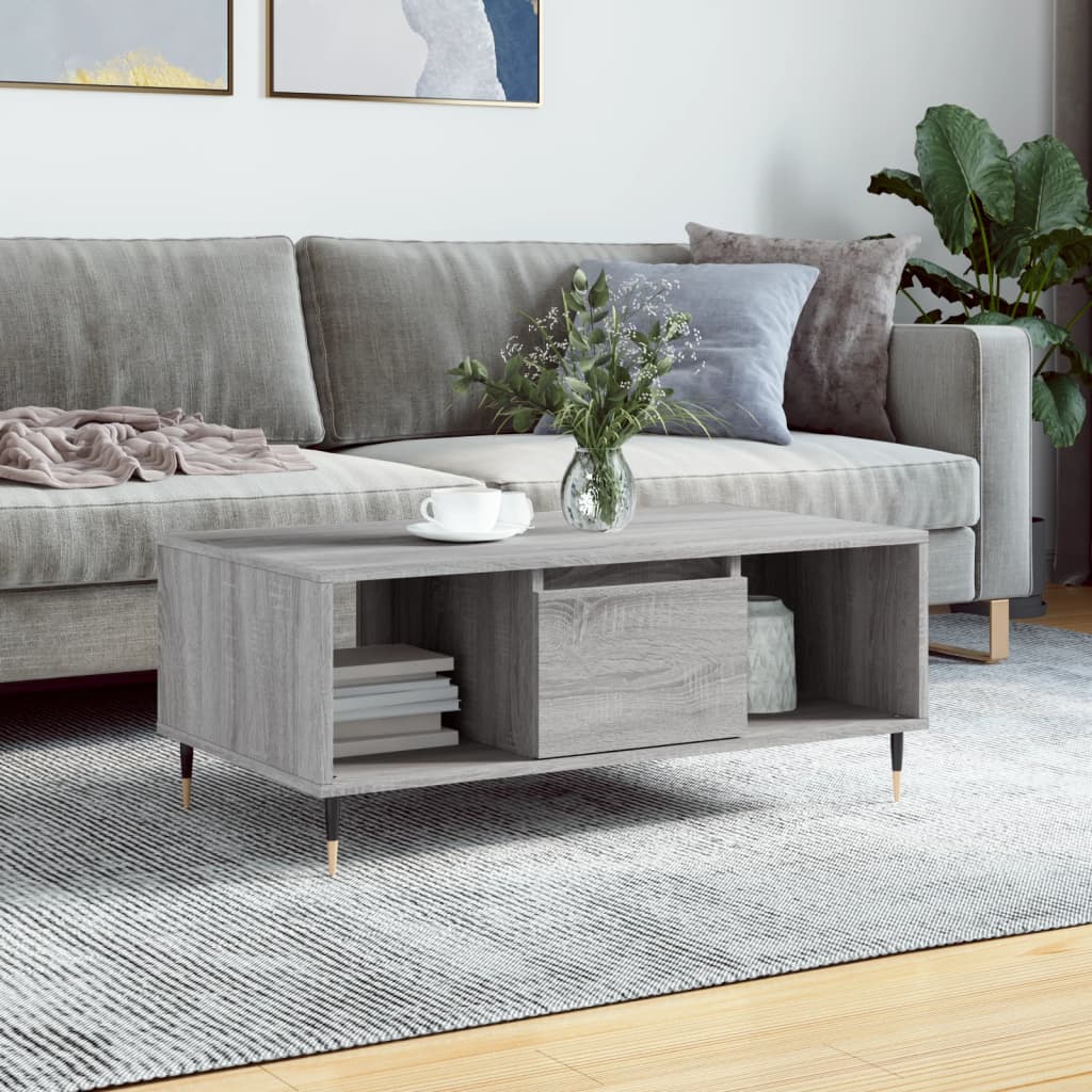 Tavolino Salotto Grigio Sonoma 90x50x36,5 cm Legno Multistrato | homemem39