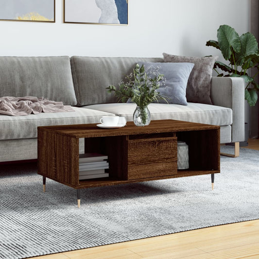 Tavolino da Salotto Rovere Marrone 90x50x36,5 cm in Multistrato | homemem39