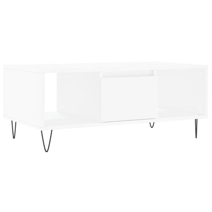 Tavolino da Salotto Bianco 90x50x36,5 cm in Legno Multistrato