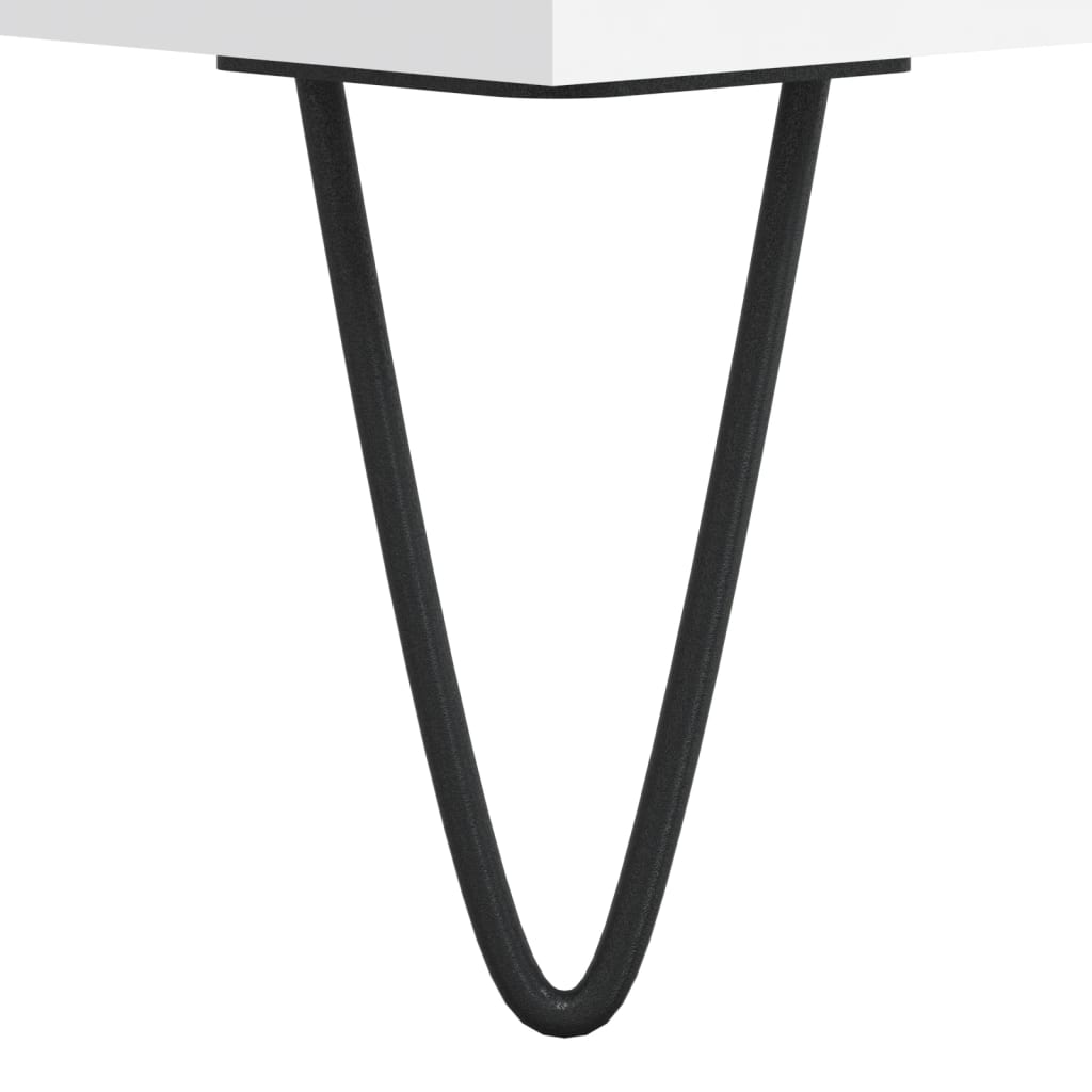 Tavolino da Salotto Bianco 90x50x36,5 cm in Legno Multistrato | homemem39