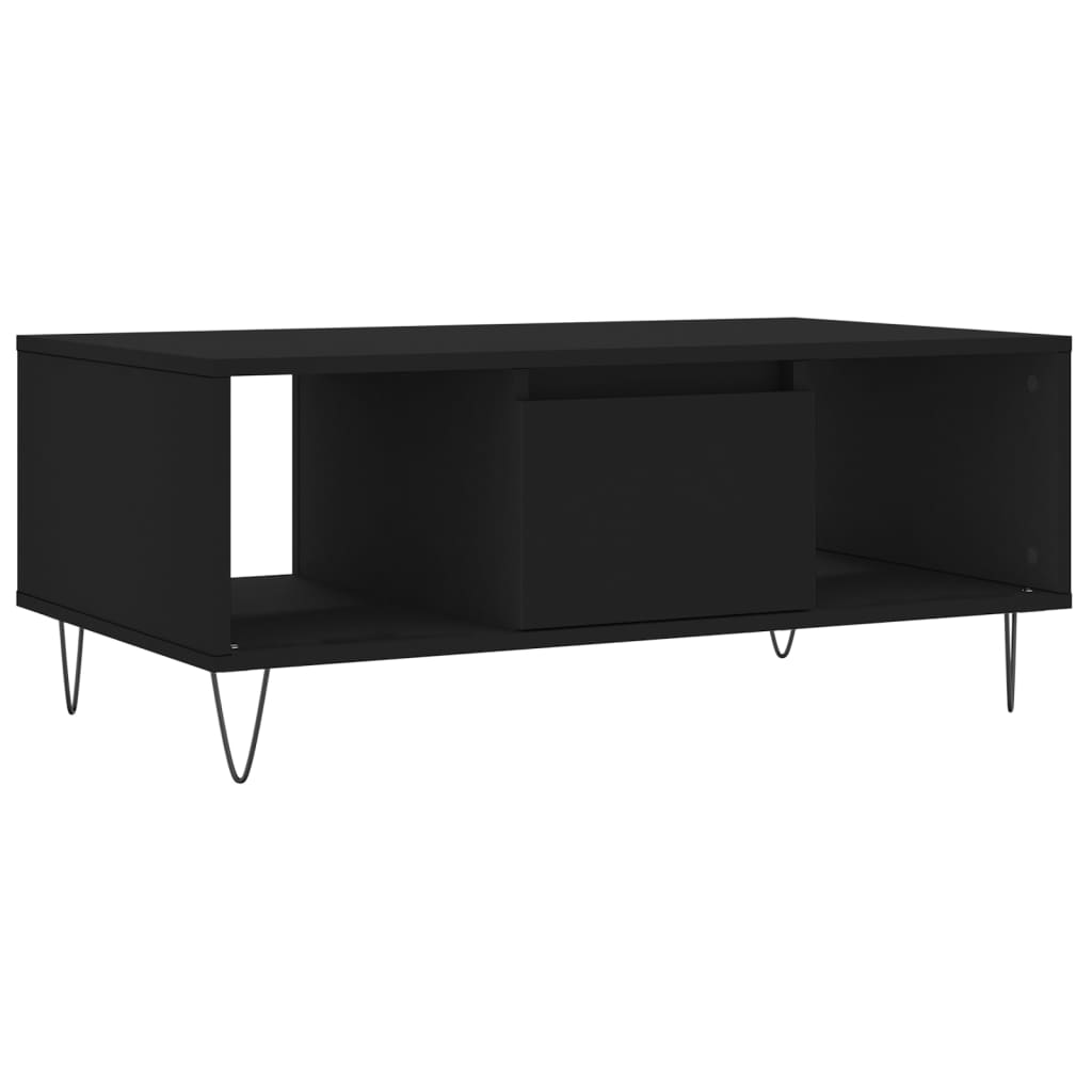 Tavolino da Salotto Nero 90x50x36,5 cm in Legno Multistrato | homemem39