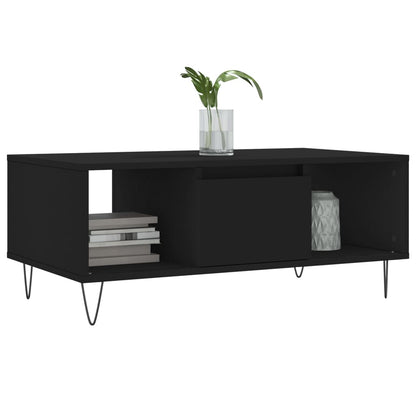 Tavolino da Salotto Nero 90x50x36,5 cm in Legno Multistrato | homemem39