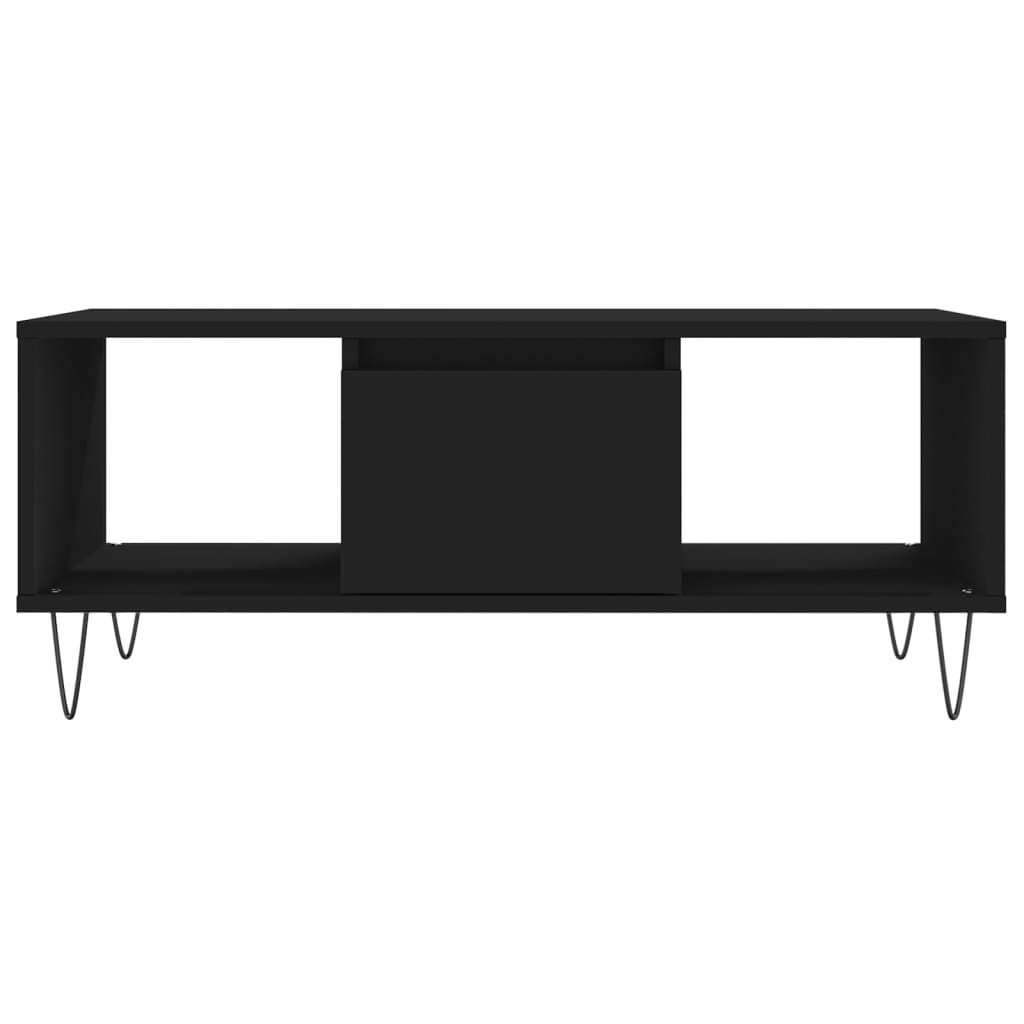 Tavolino da Salotto Nero 90x50x36,5 cm in Legno Multistrato | homemem39