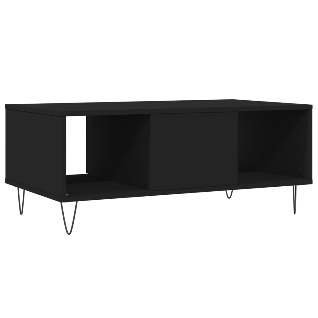 Tavolino da Salotto Nero 90x50x36,5 cm in Legno Multistrato | homemem39