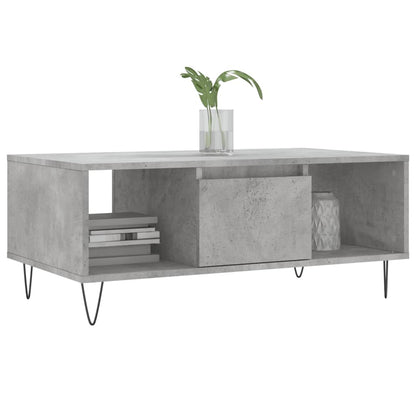 Tavolino Salotto Grigio Cemento 90x50x36,5 cm Legno Multistrato | homemem39