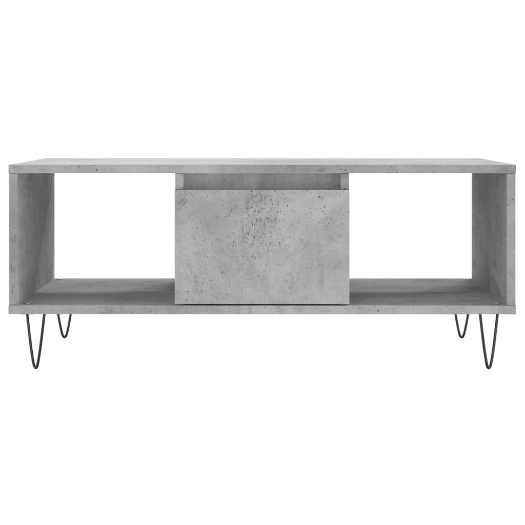 Tavolino Salotto Grigio Cemento 90x50x36,5 cm Legno Multistrato | homemem39