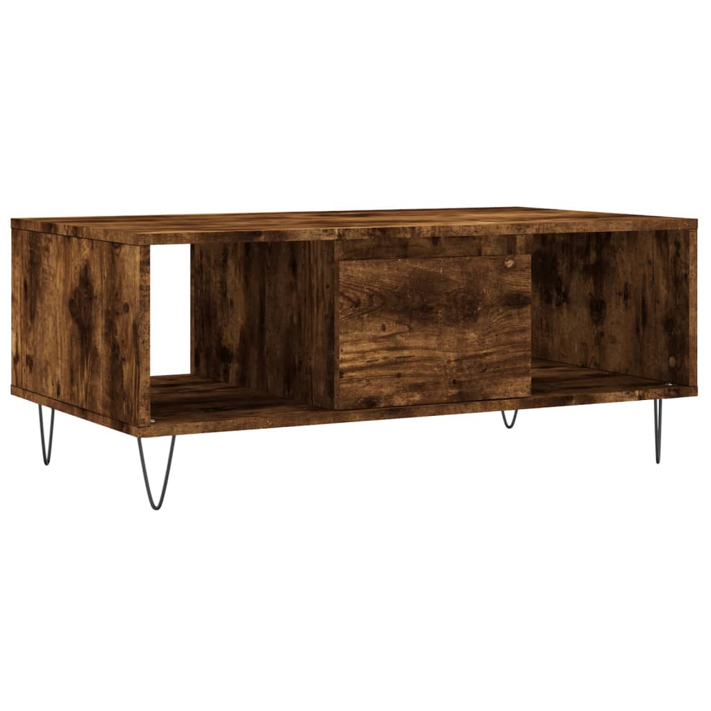 Tavolino da Salotto Rovere Fumo 90x50x36,5 cm Legno Multistrato | homemem39