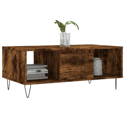 Tavolino da Salotto Rovere Fumo 90x50x36,5 cm Legno Multistrato | homemem39