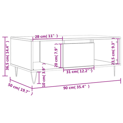 Tavolino Salotto Grigio Sonoma 90x50x36,5 cm Legno Multistrato | homemem39