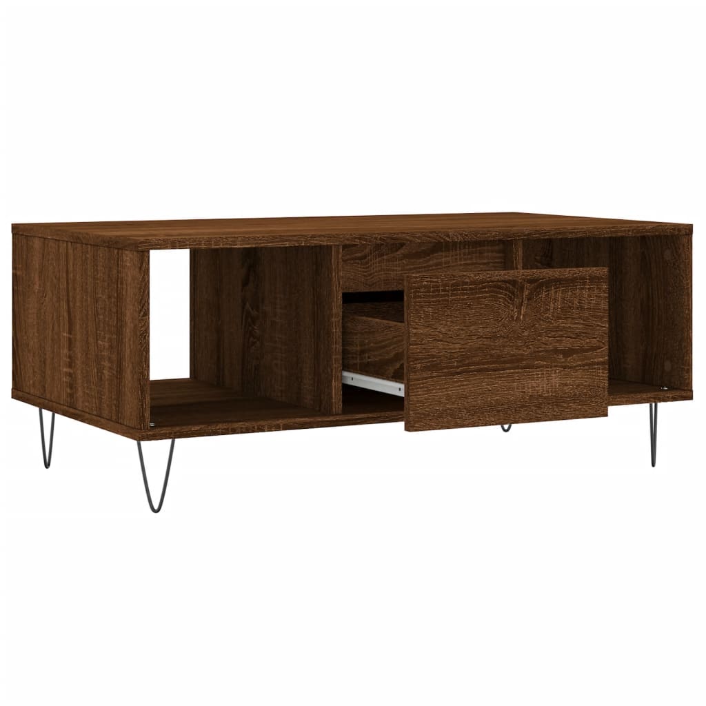 Tavolino da Salotto Rovere Marrone 90x50x36,5 cm in Multistrato | homemem39