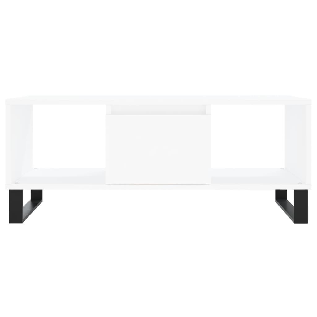 Tavolino da Salotto Bianco 90x50x36,5 cm in Legno Multistrato | homemem39