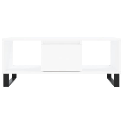 Tavolino da Salotto Bianco 90x50x36,5 cm in Legno Multistrato | homemem39