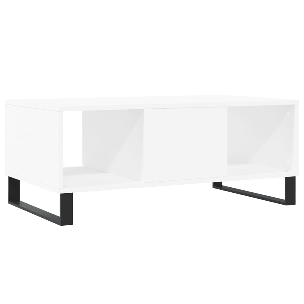 Tavolino da Salotto Bianco 90x50x36,5 cm in Legno Multistrato | homemem39