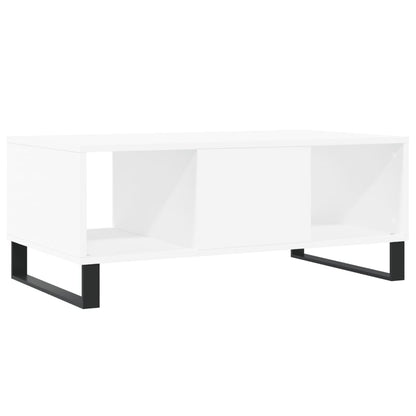 Tavolino da Salotto Bianco 90x50x36,5 cm in Legno Multistrato | homemem39