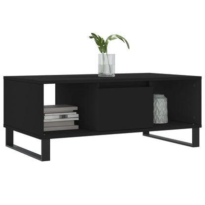 Tavolino da Salotto Nero 90x50x36,5 cm in Legno Multistrato | homemem39